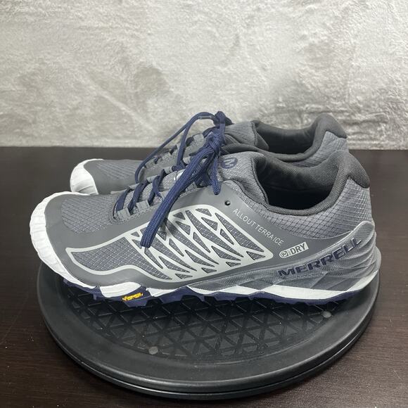 Merrell Womens Size 9 Allout Terra Ice Gray Vibram Hiking Shoes NO INSOLES - Picture 3 of 10